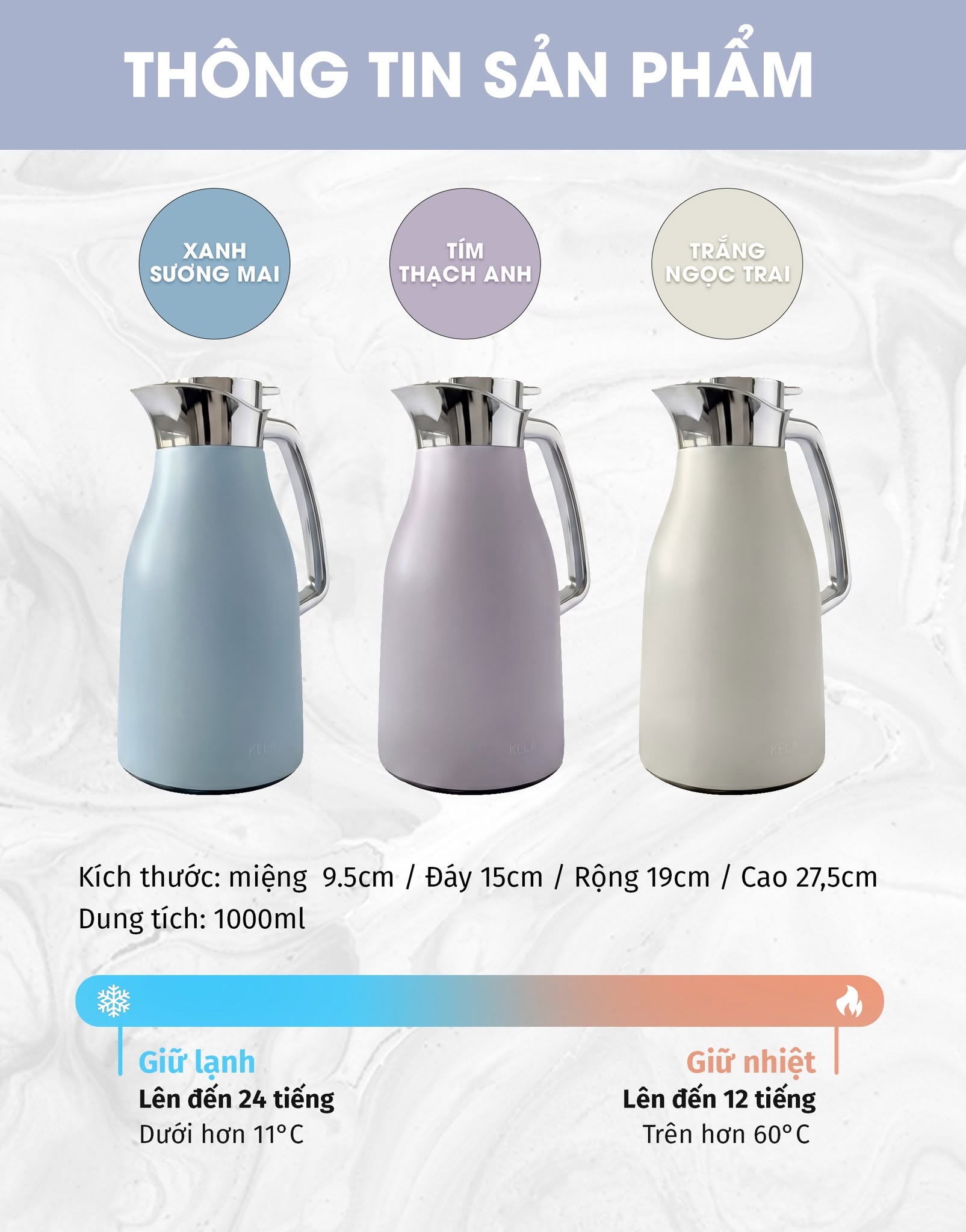 Phích giữ nhiệt, phích nước nóng chính hãng KELA, dung tích 2L - Ảnh 3